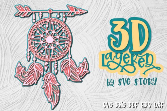 Download 3D Dreamcatcher Mandala 14 SVG Design - Dreamcatcher mandala Collection