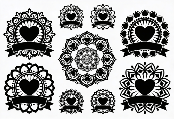 Download Heart Mandala Clipart Bundle SVG - Mandala clipart Collection