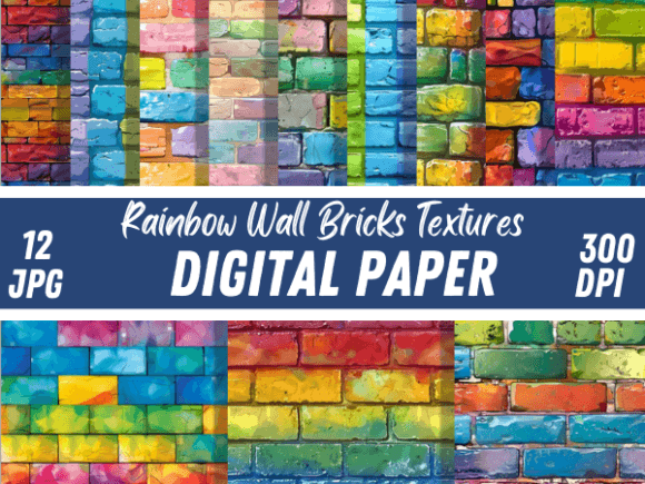 Download Rainbow Wall Bricks Texture Backgrounds - Backgrounds Collection
