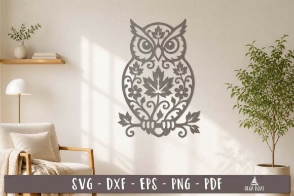 Download Autumn Owl Wall Decor SVG Laser Cut - Wall decor Collection