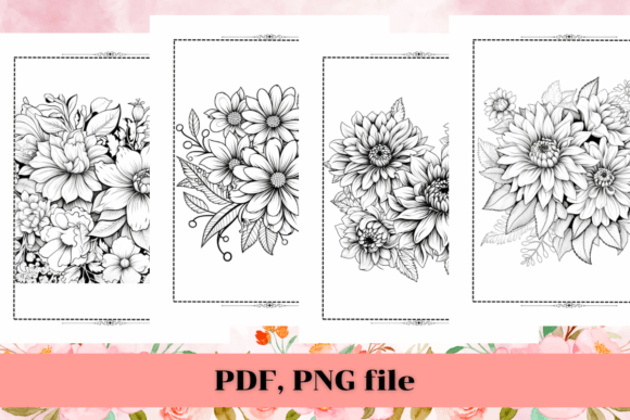 Download Flower Coloring Pages for Adults 3, KDP - Adult Collection