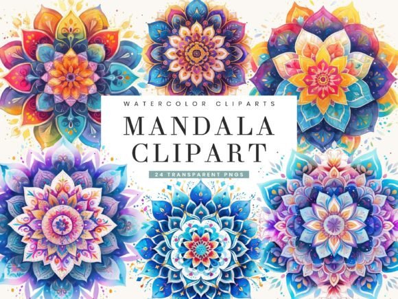 Download Watercolor Mandala Clipart Bundle - Mandala clipart Collection