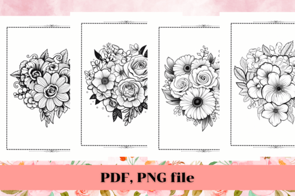 Download Flower Coloring Pages for Adults KDP - Adult Collection