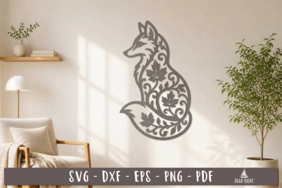 Download Autumn Fox Wall Decor SVG Laser Cut Desi - Wall decor Collection