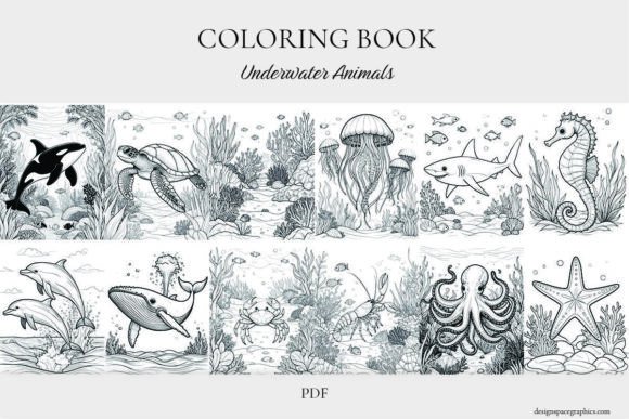 Download Underwater Wildlife Adult Coloring Book - Adult Collection