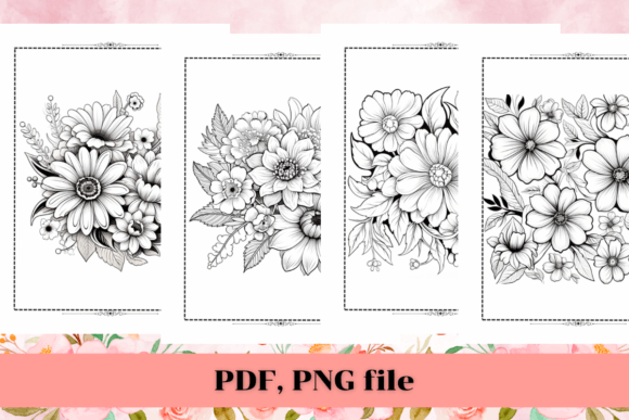 Download Flower Coloring Pages for Adults 2, KDP - Adult Collection