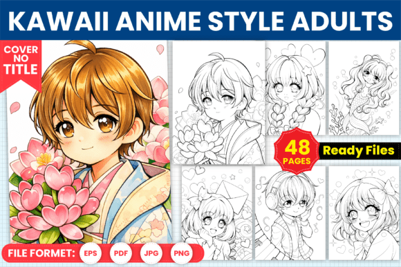 Download Kawaii Anime Style Adults Coloring Pages - Adult Collection