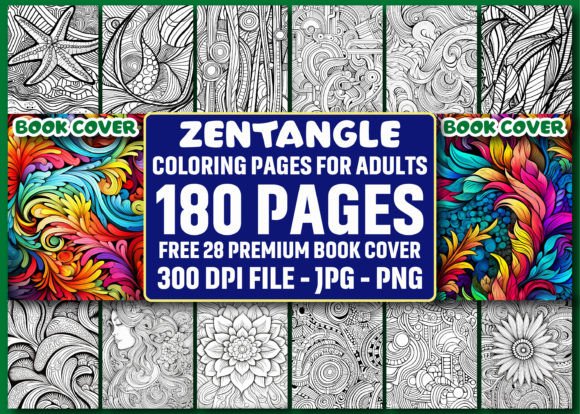 Download 180 Zentangle Coloring Pages for Adults - Adult Collection