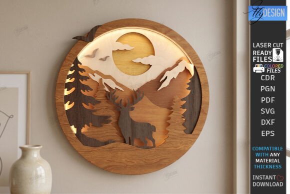 Download 3D Layered Wall Decor Laser Cut | CNC - Wall decor Collection