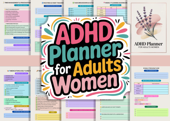 Download ADHD Planner for Adult Women 🧠 KDP - Adult Collection